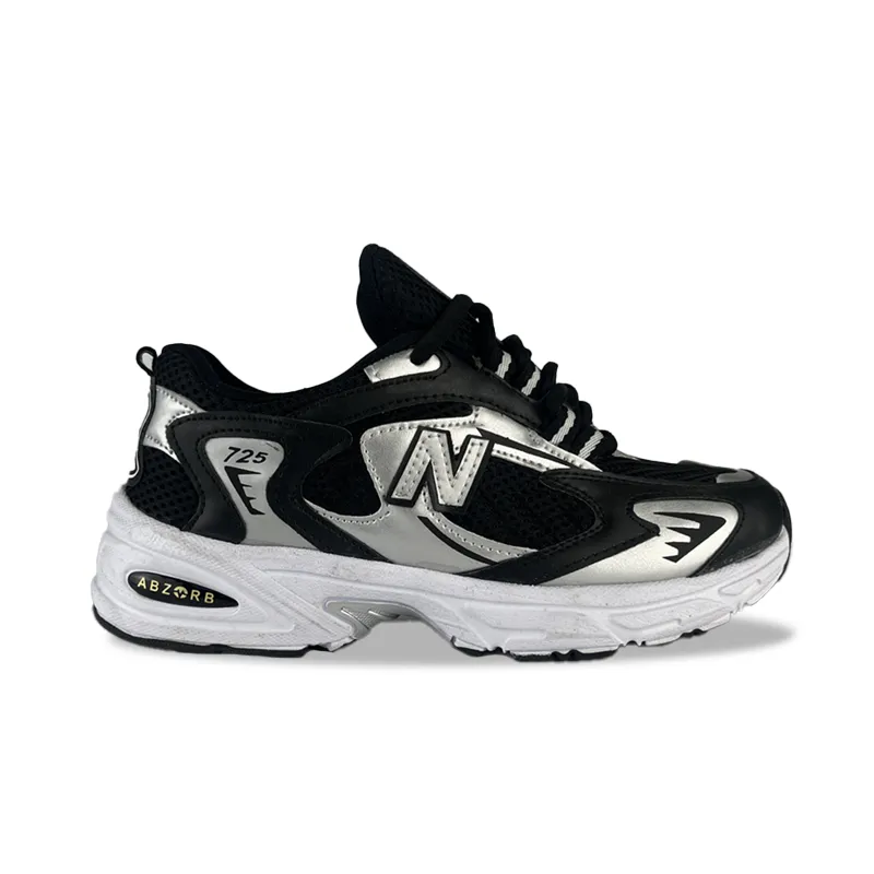 کتونی نیوبالانس 725 مشکی سفید نقره ایی